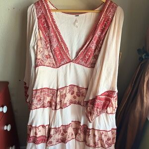 Free People Pink and Red floral Dress